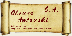 Oliver Antovski vizit kartica